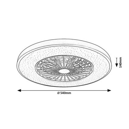 Rabalux - Lampada da soffitto dimmerabile a LED con ventilatore LED/72W/230V 3000-6500K + telecomando