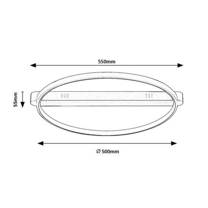 Rabalux - Plafoniera LED/45W/230V 3000K 50x55 cm nera