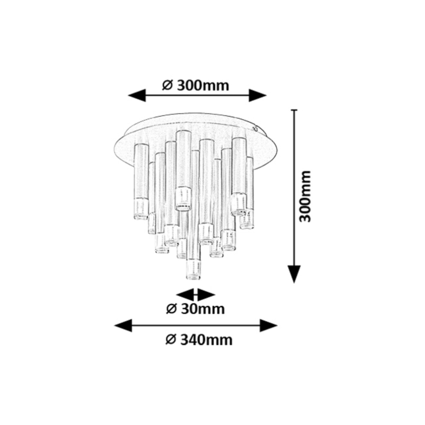 Rabalux - Plafoniera 13xG9/5W/230V dorata Ø 34 cm