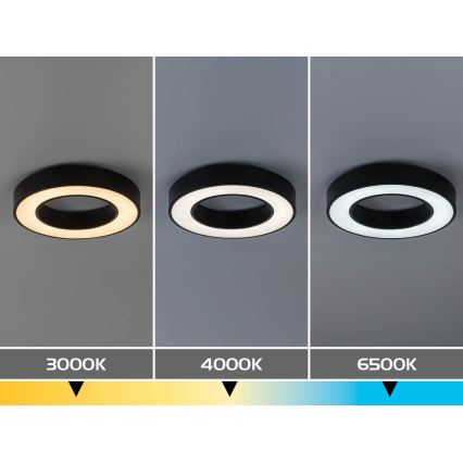 Rabalux - Plafoniera LED/24W/230V 3000/4000/6500K Ø 40 cm nera