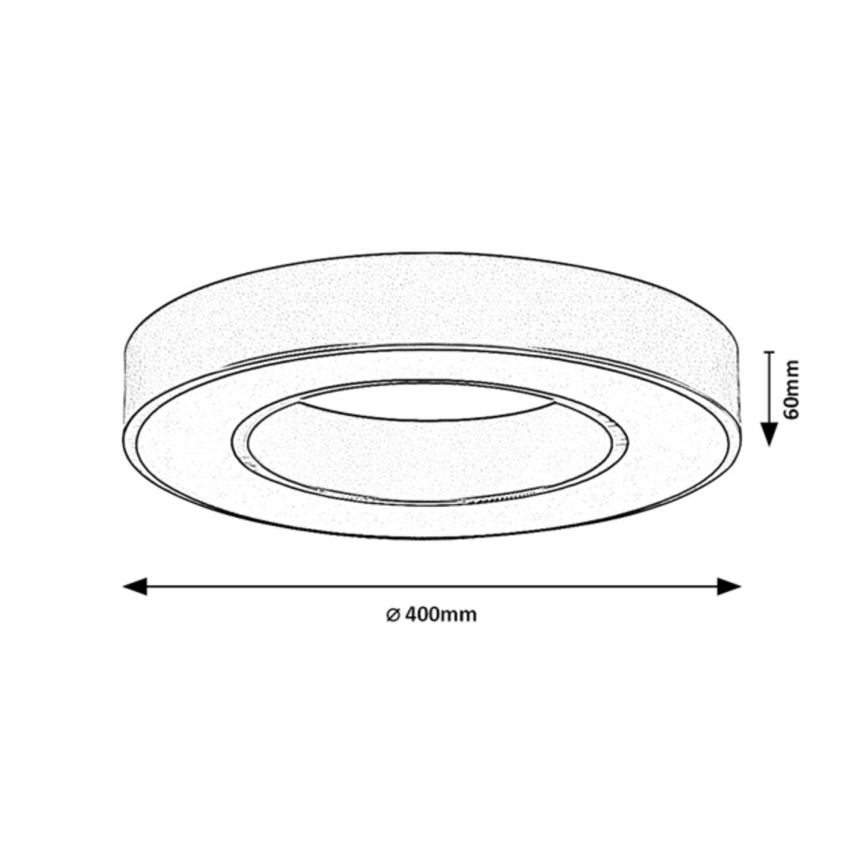 Rabalux - Plafoniera LED/24W/230V 3000/4000/6500K Ø 40 cm nera