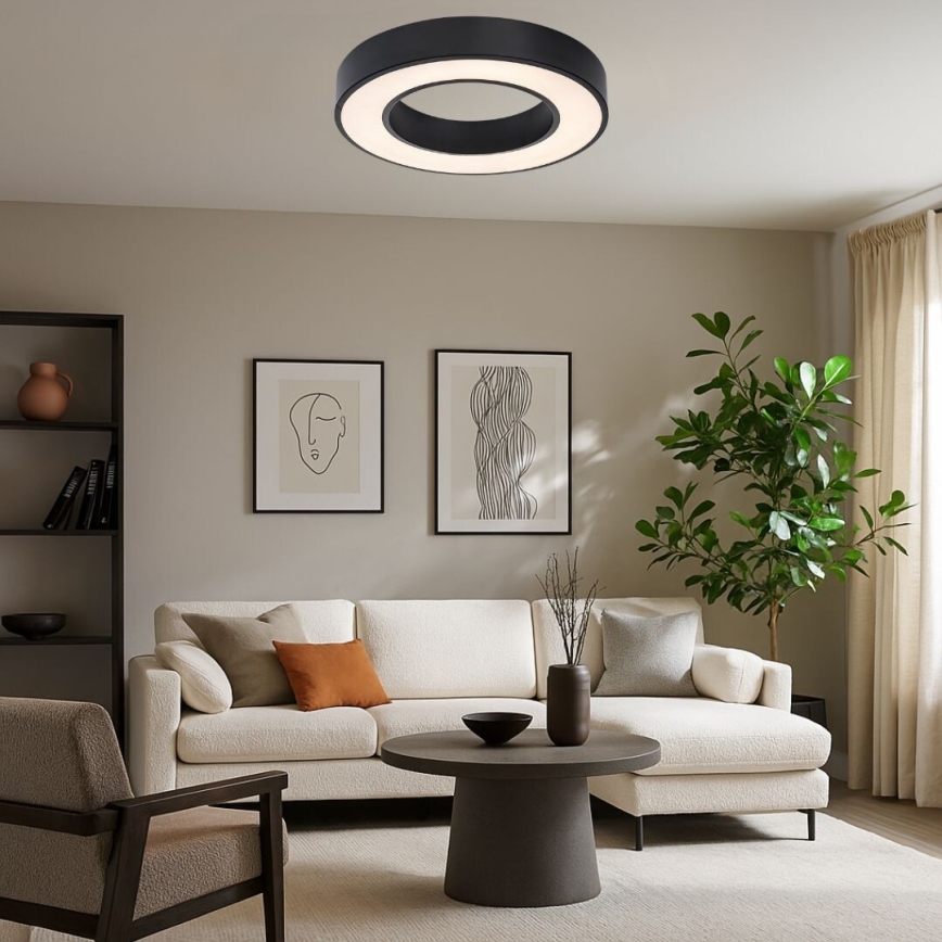 Rabalux - Plafoniera dimmerabile a LED 45W/230V 3000-6500K Ø 60 cm nera + telecomando