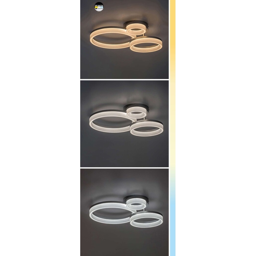 Rabalux - Plafoniera LED/24W/230V 3000/4000/6500K 38x51 cm cromo opaco