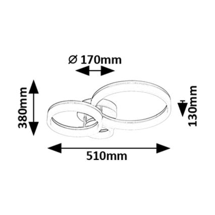 Rabalux - Plafoniera LED/24W/230V 3000/4000/6500K 38x51 cm cromo opaco