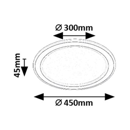 Rabalux - Plafoniera LED RGB dimmerabile LED/22W/230V 3000-6500K + telecomando