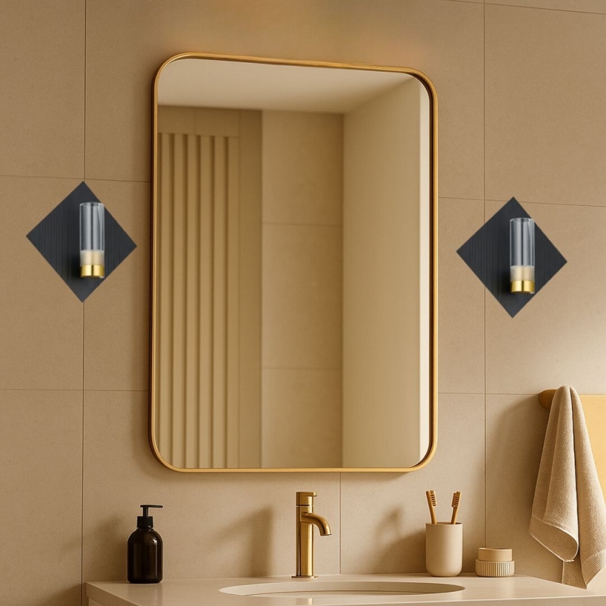 Rabalux - Applique da bagno LED/7W/230V IP44 nero/oro