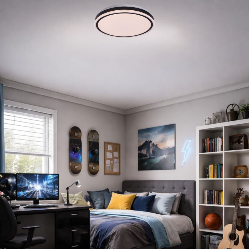 Rabalux - Plafoniera dimmerabile LED/20W/230V 3000-6500K Ø 38,5 cm nera + telecomando