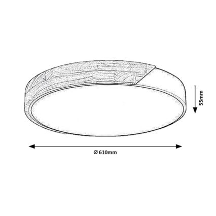 Rabalux - Plafoniera LED/24W/230V 3000K bianco/rovere Ø 61 cm
