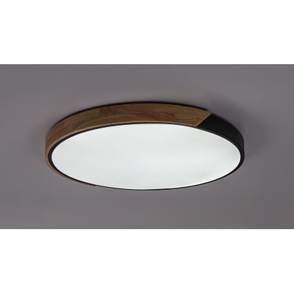 Rabalux - Plafoniera LED/42W/230V 3000/4000/6500K nero/rovere Ø 41 cm