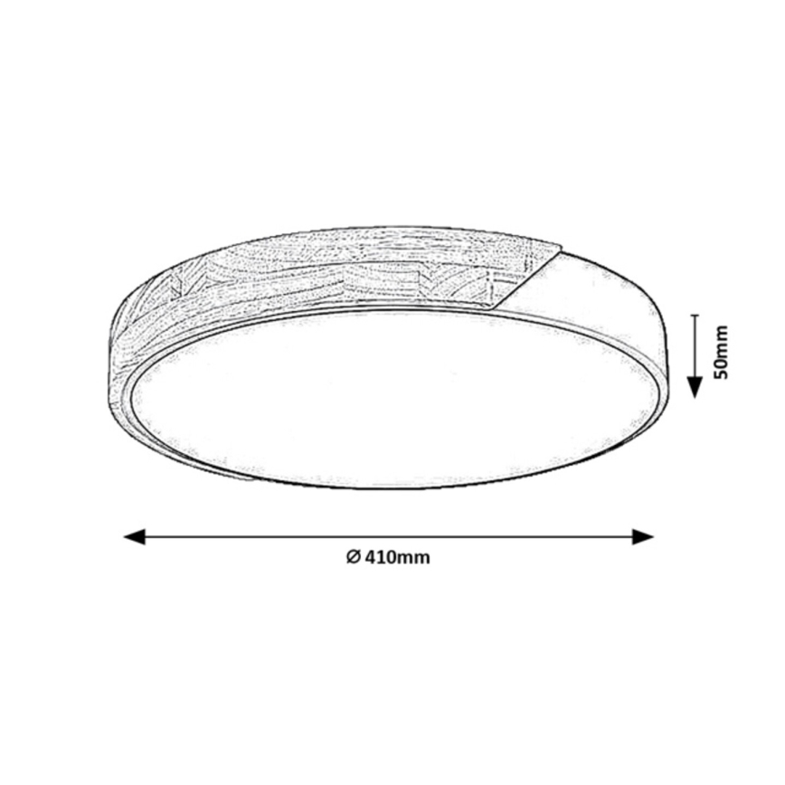 Rabalux - Plafoniera LED/42W/230V 3000/4000/6500K nero/rovere Ø 41 cm