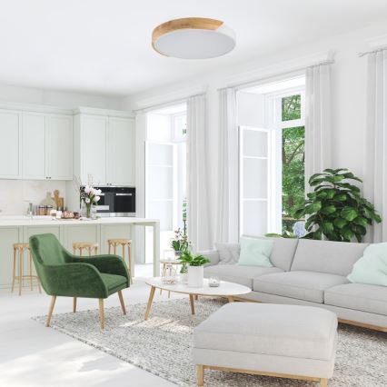 Rabalux - Plafoniera a LED/40W/230V 3000/4000/6500K bianco/rovere Ø 61 cm