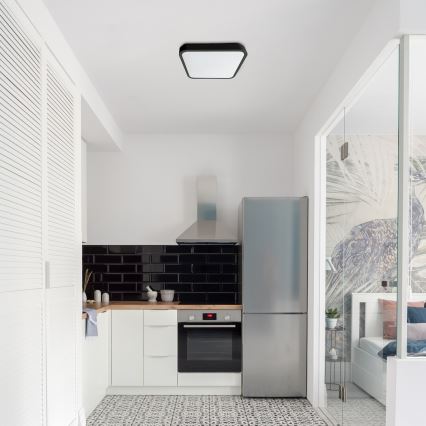 Rabalux - Plafoniera LED da bagno LED/36W/230V 3000/4000/6000K IP44 42x42 cm nero