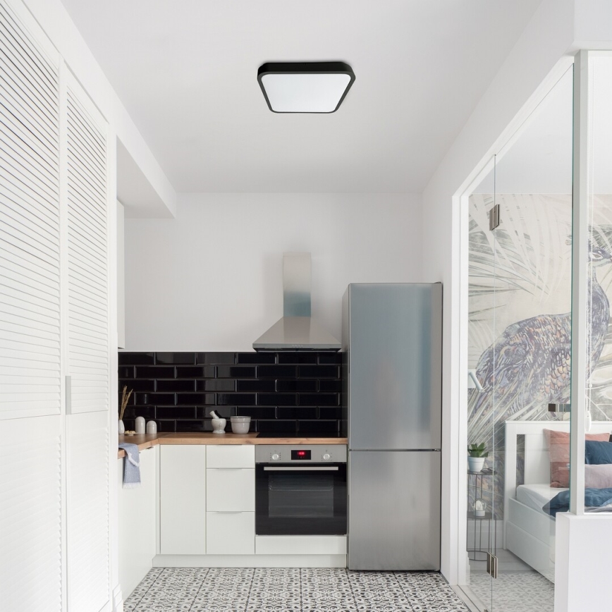 Rabalux - Plafoniera LED da bagno LED/36W/230V 3000/4000/6000K IP44 42x42 cm nero