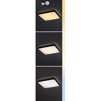 Rabalux - Plafoniera LED da bagno LED/36W/230V 3000/4000/6000K IP44 42x42 cm nero
