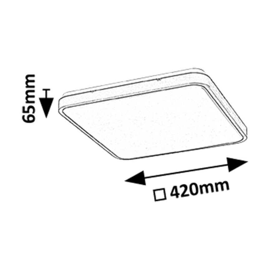 Rabalux - Plafoniera LED da bagno LED/36W/230V 3000/4000/6000K IP44 42x42 cm nero