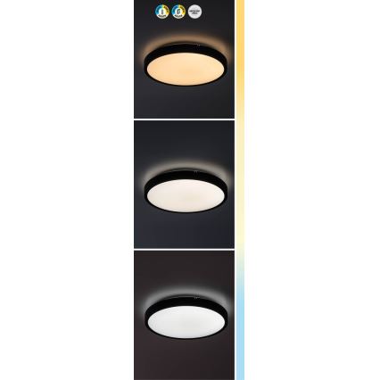 Rabalux - Plafoniera LED dimmerabile da bagno LED/36W/230V 3000-6000K IP44 diametro 42 cm nero + telecomando