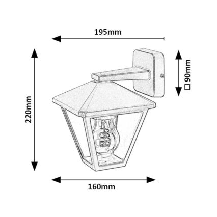 Rabalux - Applique da esterno 1xE27/40W/230V IP44