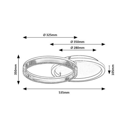 Rabalux - Plafoniera LED dimmerabile LED/22W/230V 3000-6500K 53,5x35 cm + telecomando