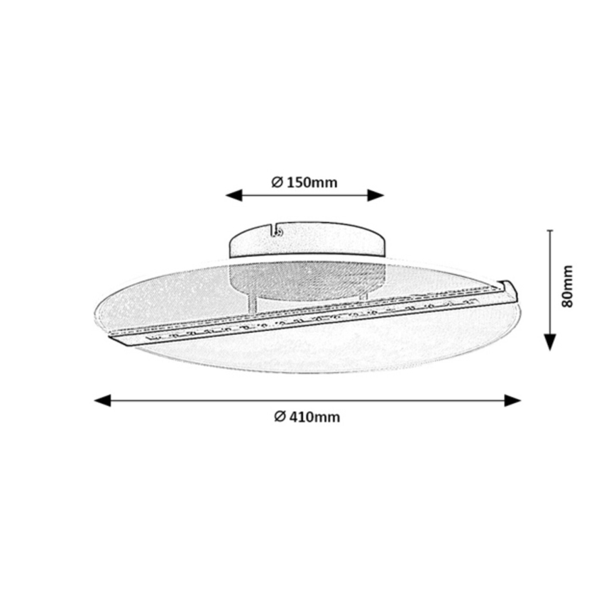 Rabalux - Plafoniera LED 20W/230V/3000K Ø 41 cm nero/trasparente