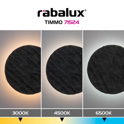 Rabalux - Lampada da parete LED/12W/230V 3000/4500/6500K nero