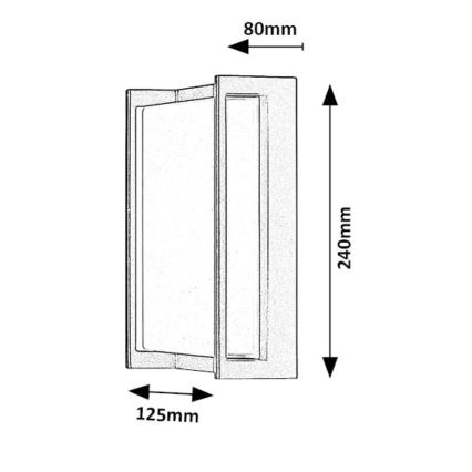 Rabalux - Applique da esterno 1xE27/12W/230V IP44