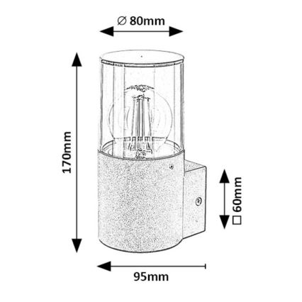 Rabalux - Applique da esterno 1xE27/12W/230V IP44