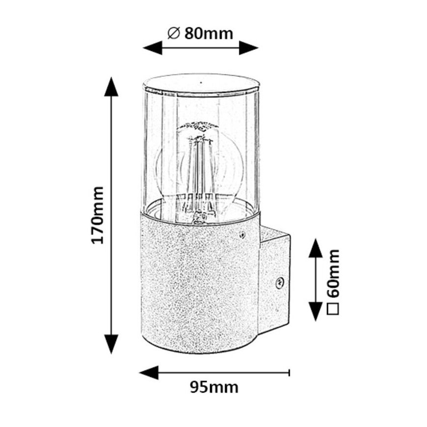 Rabalux - Applique da esterno 1xE27/12W/230V IP44
