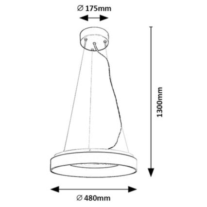 Rabalux - Lampadario a sospensione con filo LED dimmerabile LED/38W/230V 3000-6500K nero + telecomando