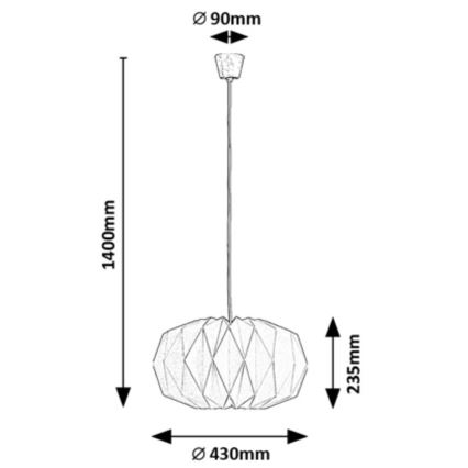 Rabalux - Lampadario a sospensione con filo 1xE27/25W/230V