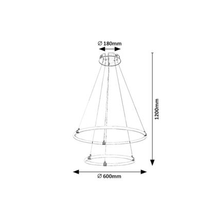 Rabalux - Lampadario a sospensione con filo LED dimmerabile LED/55W/230V + telecomando