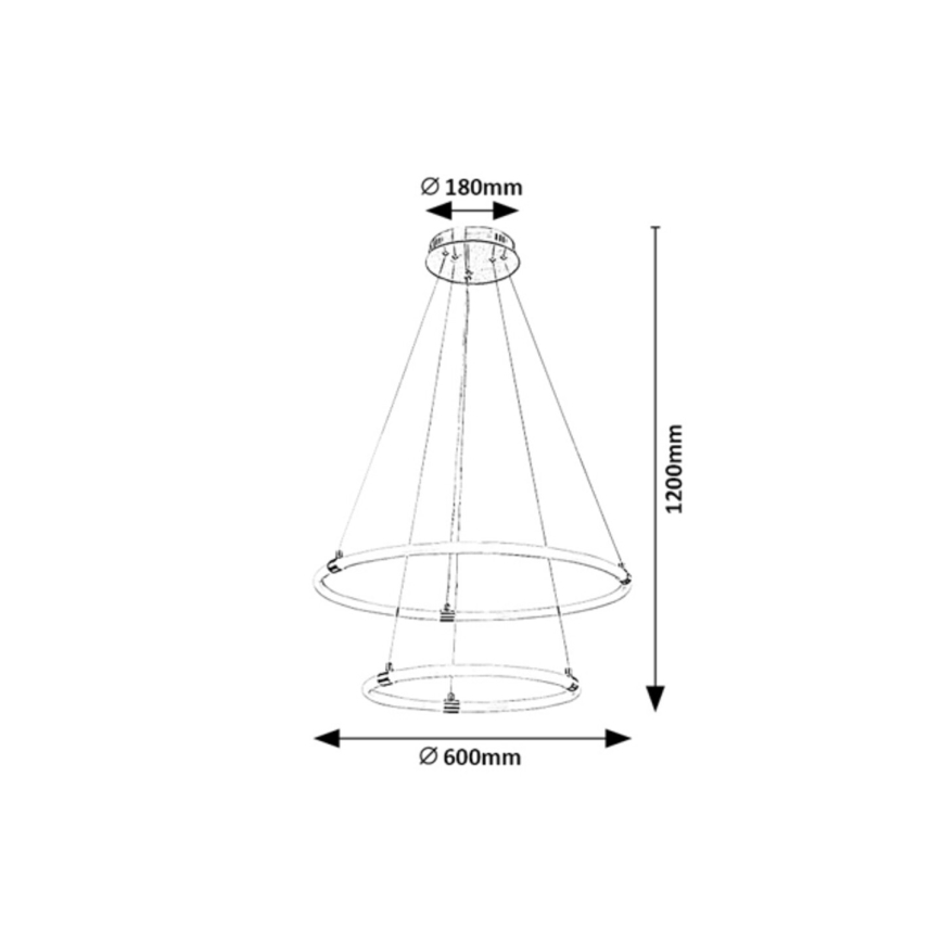 Rabalux - Lampadario LED dimmerabile a sospensione con cavo LED/55W/230V + telecomando
