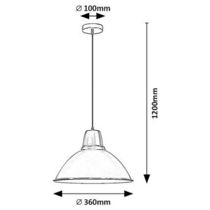 Rabalux - Lampadario a sospensione con cavo 1xE27/60W/230V Ø 36 cm nero