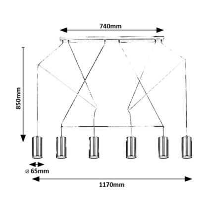 Rabalux - Lampadario a sospensione con filo 6xGU10/50W/230V