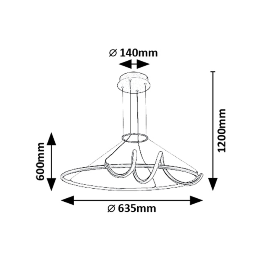 Rabalux - Lampadario a sospensione con filo LED dimmerabile LED/46W/230V 3000-6500K + telecomando