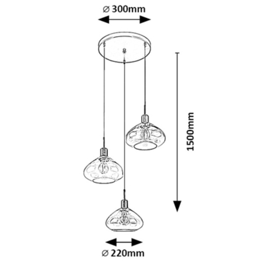 Rabalux - Lampadario a sospensione con filo 3xE27/40W/230V