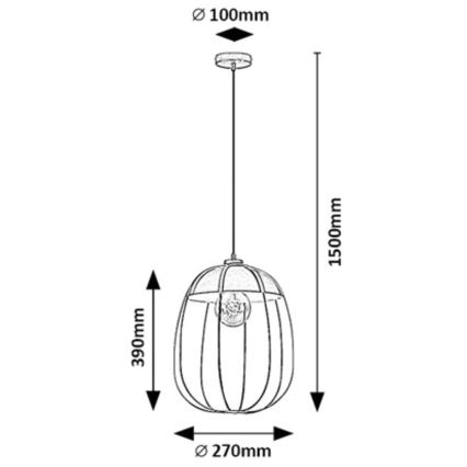 Rabalux - Lampadario a sospensione con filo 1xE27/60W/230V nero/blu