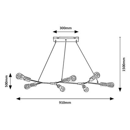 Rabalux - Lampadario a sospensione con filo 7xE27/25W/230V