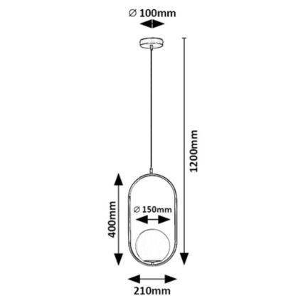 Rabalux - Lampadario a sospensione con filo 1xE27/20W/230V