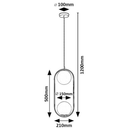 Rabalux - Lampadario a sospensione con filo 2xE27/20W/230V