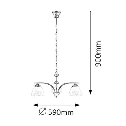 Rabalux - Lampadario a sospensione con catena 3xE14/40W/230V