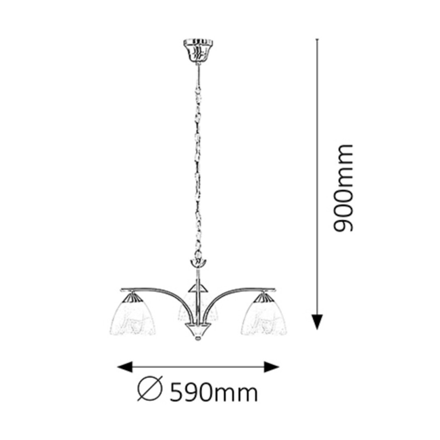 Rabalux - Lampadario a sospensione con catena 3xE14/40W/230V