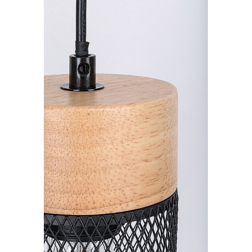 Rabalux - Lampadario a sospensione con filo 3xE27/25W/230V faggio