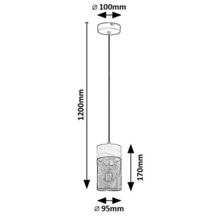 Rabalux - Lampadario a sospensione con filo 3xE27/25W/230V faggio
