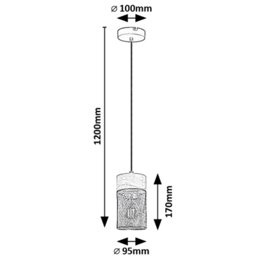 Rabalux - Lampadario a sospensione con filo 3xE27/25W/230V faggio
