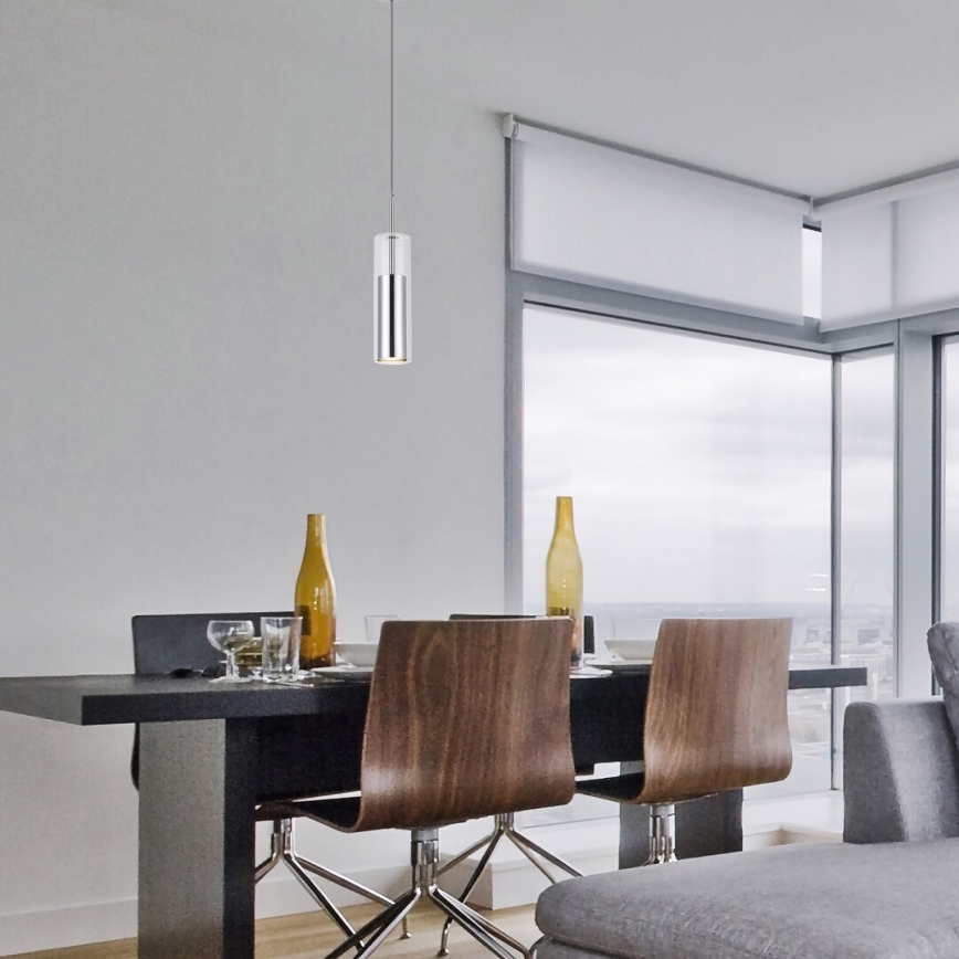 Rabalux - Lampadario a sospensione con filo 1xGU10/50W/230V limpido/cromo lucido