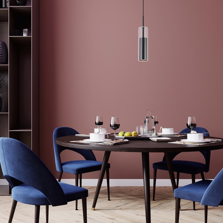 Rabalux - Lampadario a sospensione con filo 1xGU10/50W/230V limpido/nero