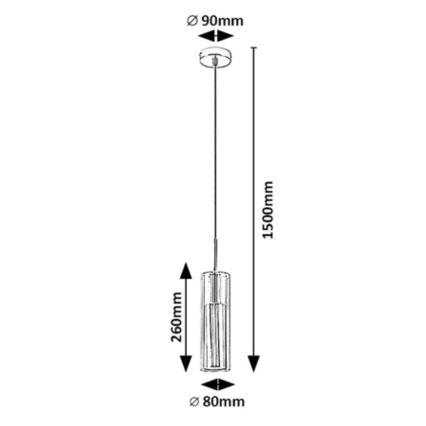 Rabalux - Lampadario a sospensione con filo 1xGU10/50W/230V limpido/nero