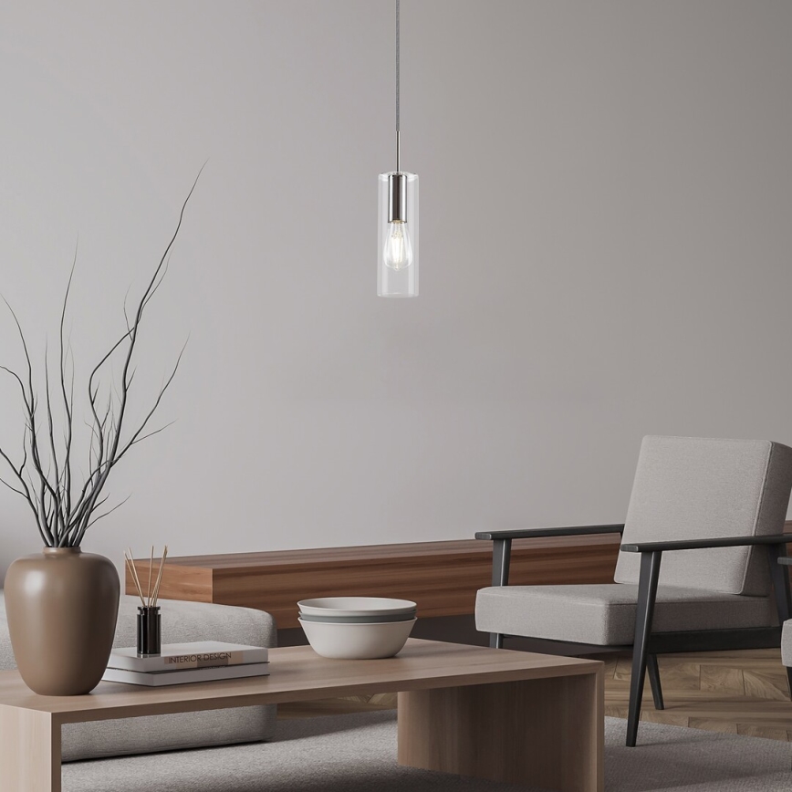 Rabalux - Lampadario a sospensione con filo 1xE27/40W/230V limpido/cromo lucido