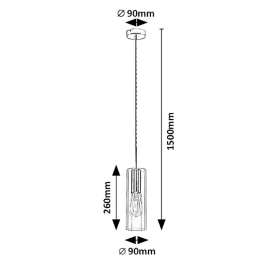 Rabalux - Lampadario a sospensione con filo 1xE27/40W/230V limpido/cromo lucido