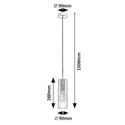 Rabalux - Lampadario a sospensione con filo 1xE27/40W/230V limpido/oro